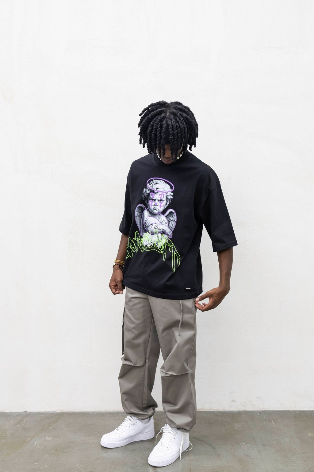 T-Shirt Angel Tattoo Black Present Day