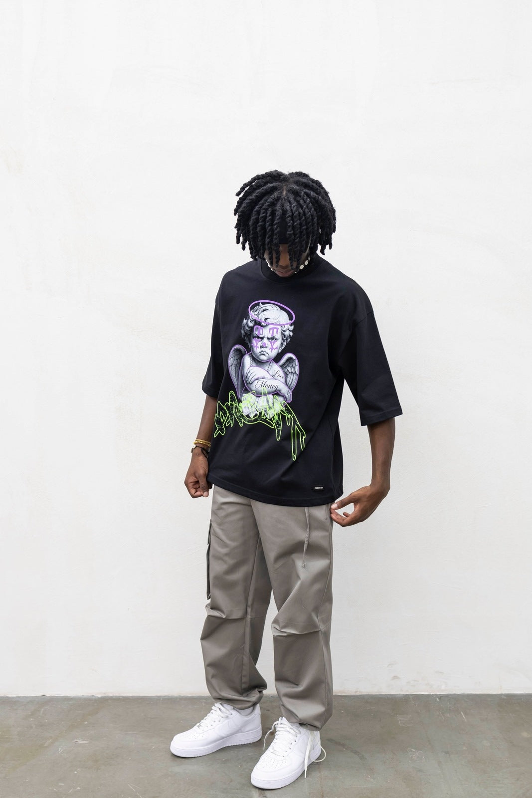 T-Shirt Angel Tattoo Black Present Day