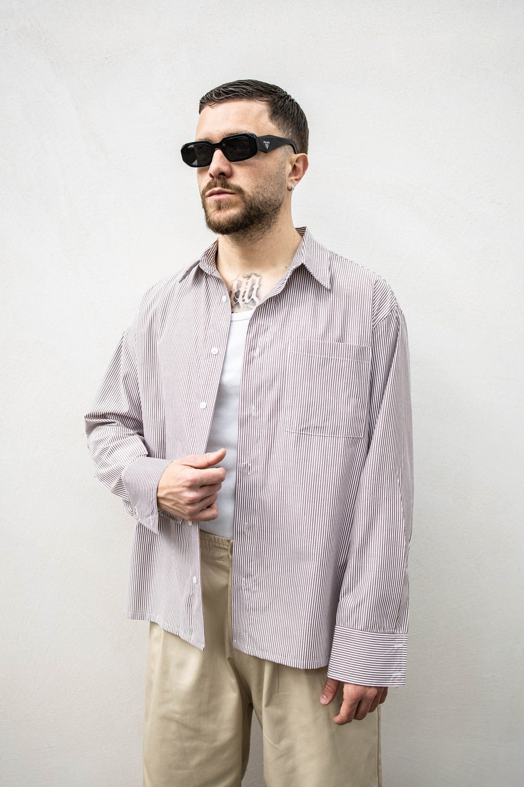 Camicia mille righe Tokyo brown