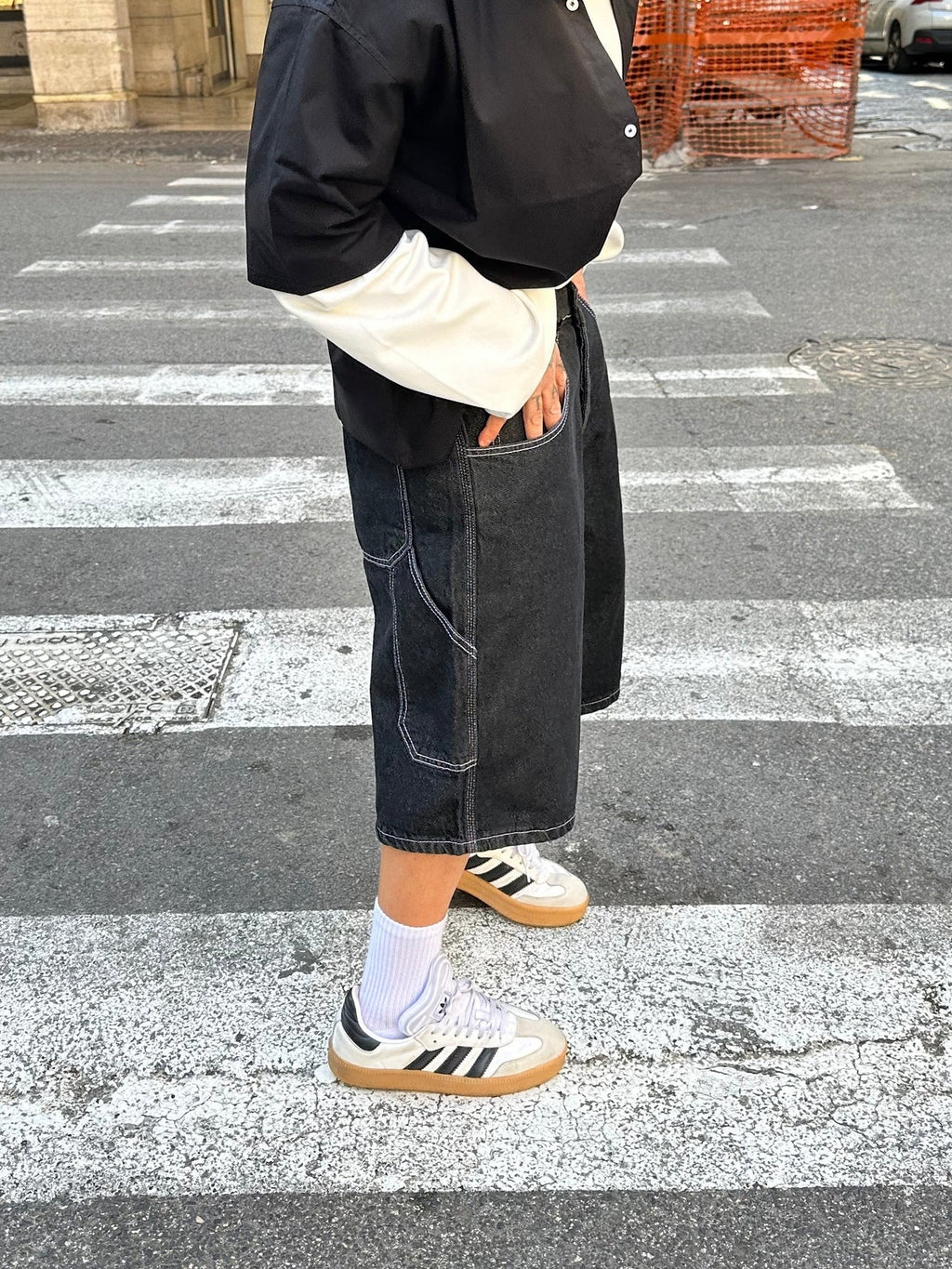 Denim jorts lavaggio zero black