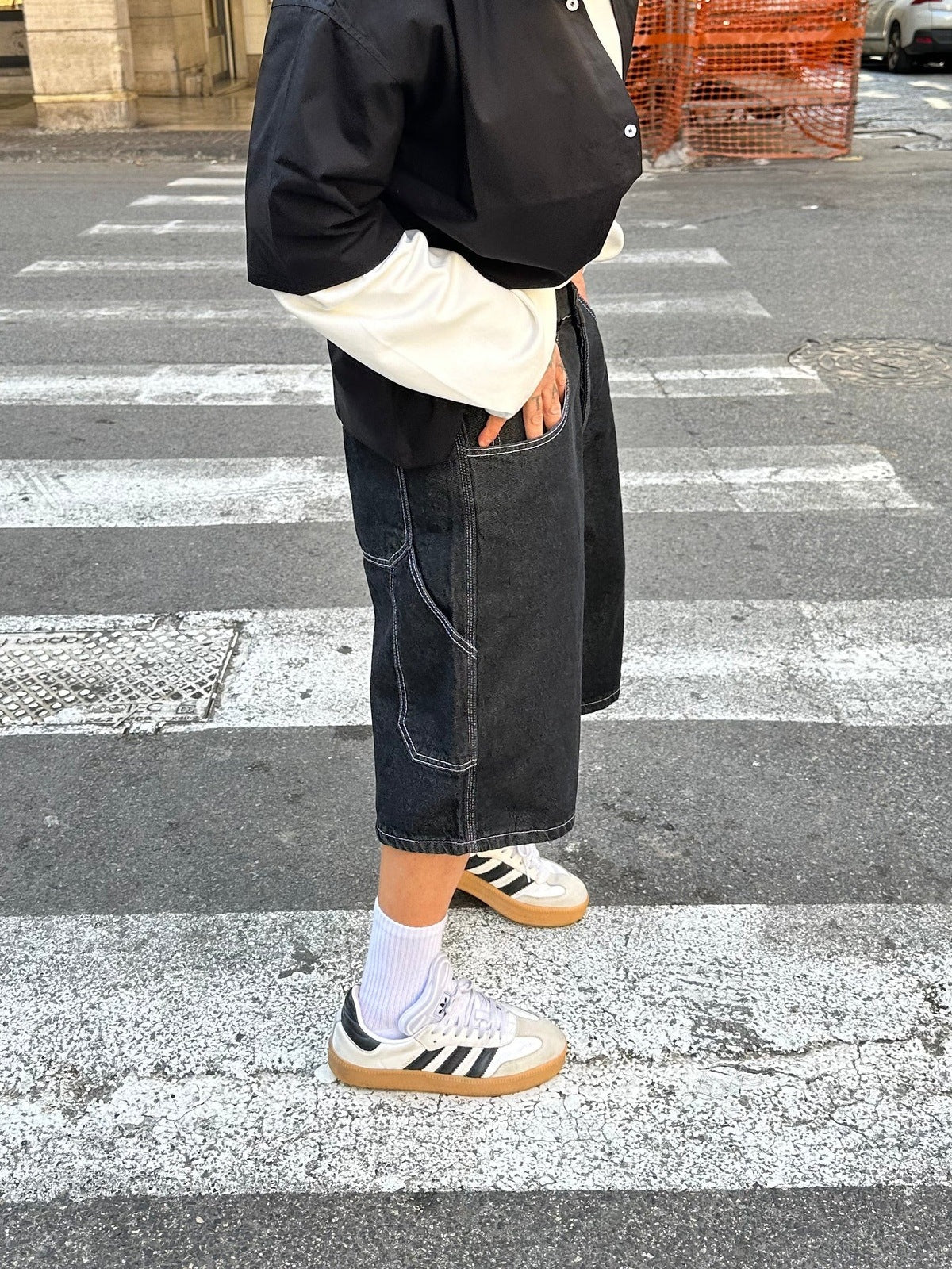 Denim jorts lavaggio zero black