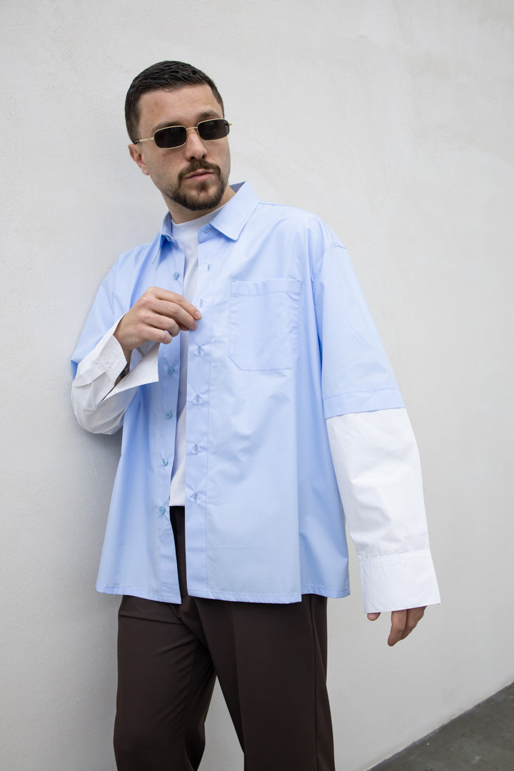 Camicia double Tokyo sky blu