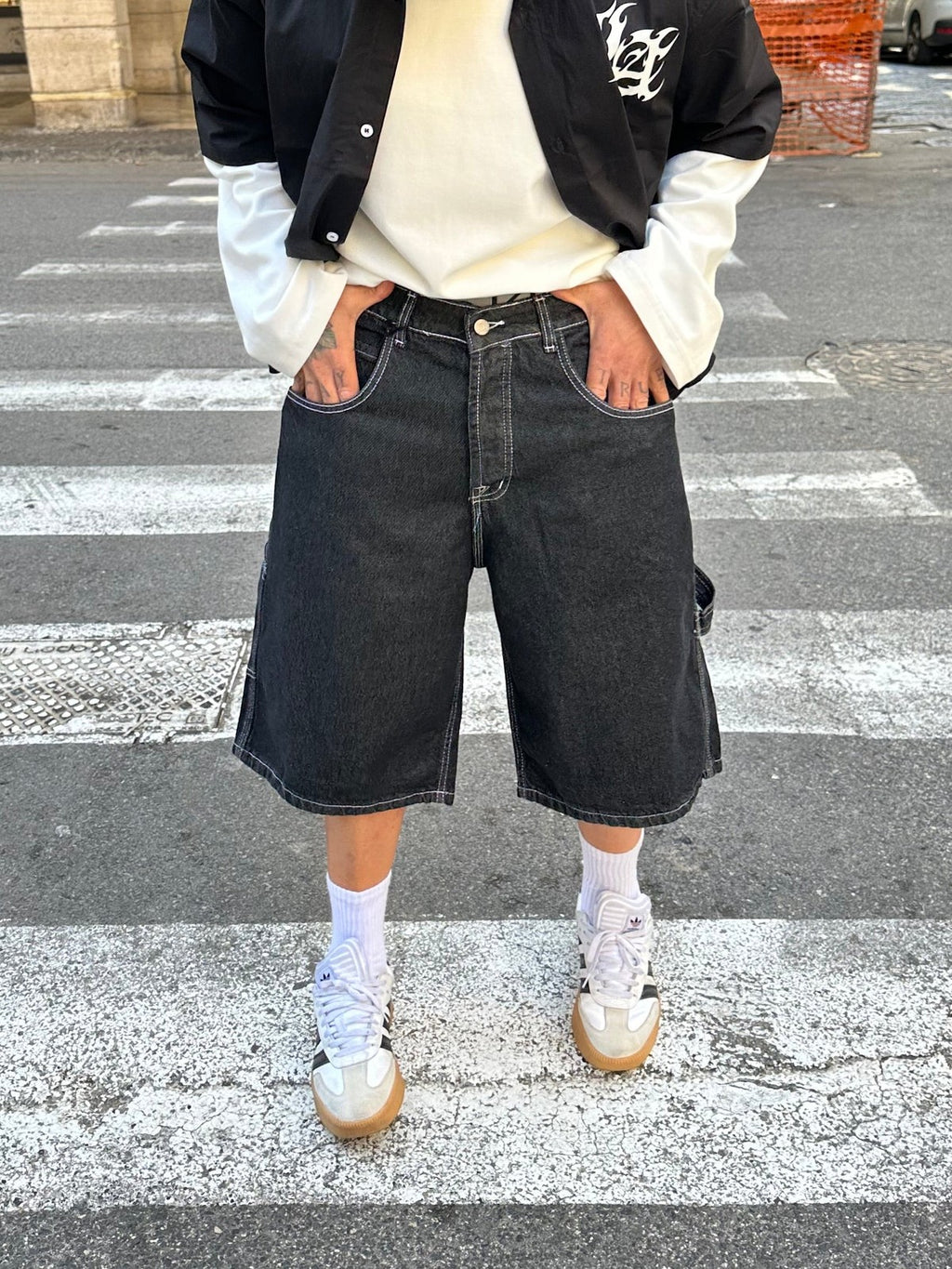 Denim jorts lavaggio zero black