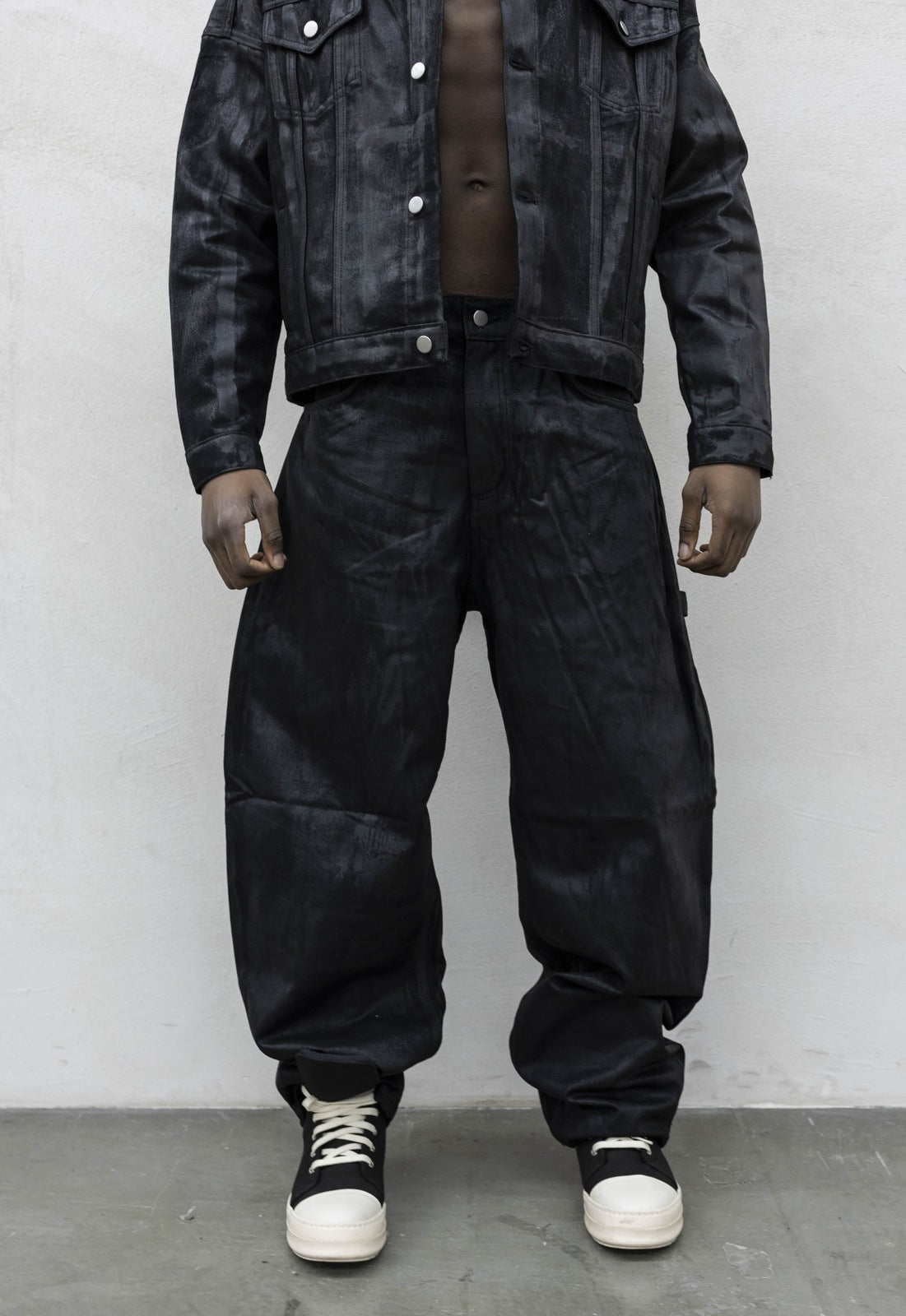 Coordinato denim spalmato present day