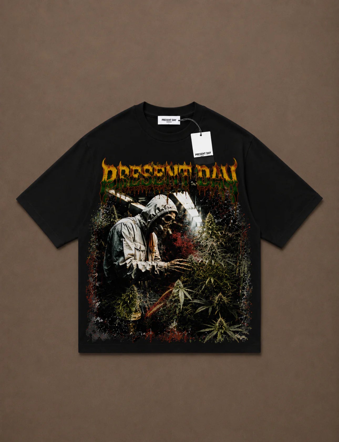 T-shirt over skull black present day