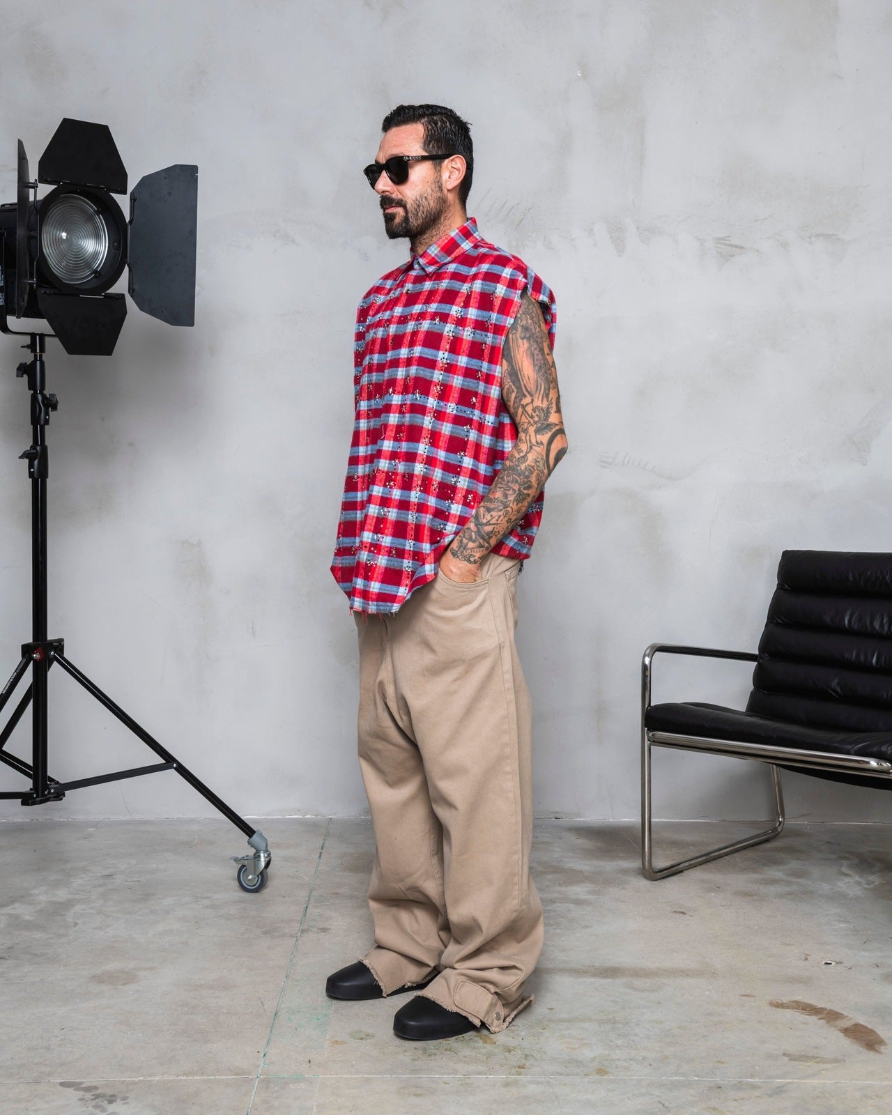 Camicia smanicata red diamond minimal