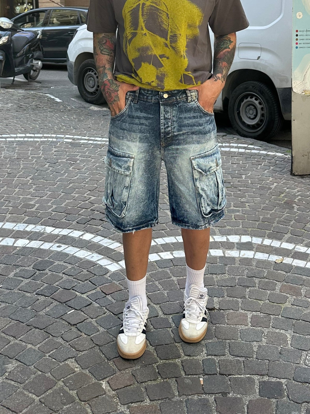 Shorts cargo wash blue passion