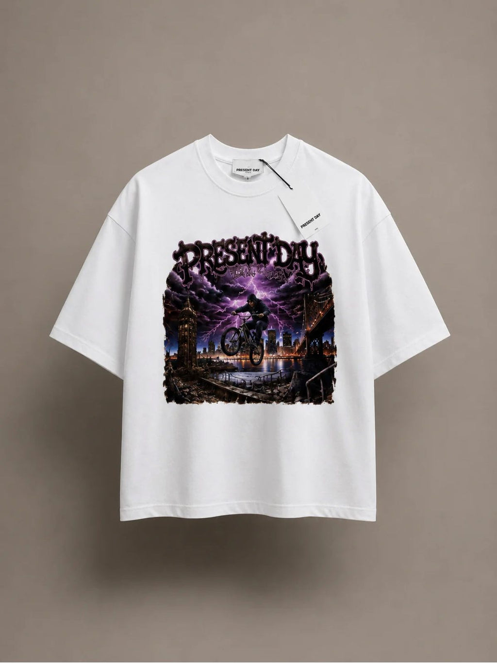 T-shirt Crop bike white Present day