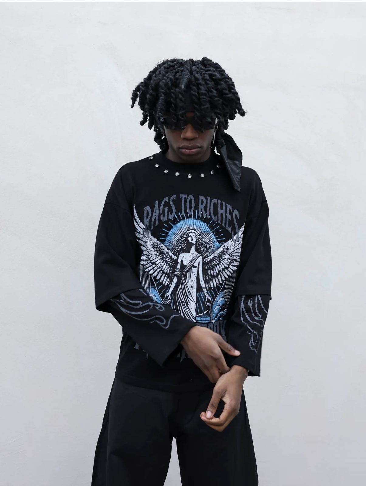 T-shirt long sleeve rags black prsent day