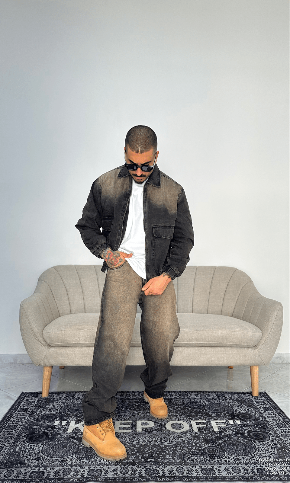 Coordinato denim brown