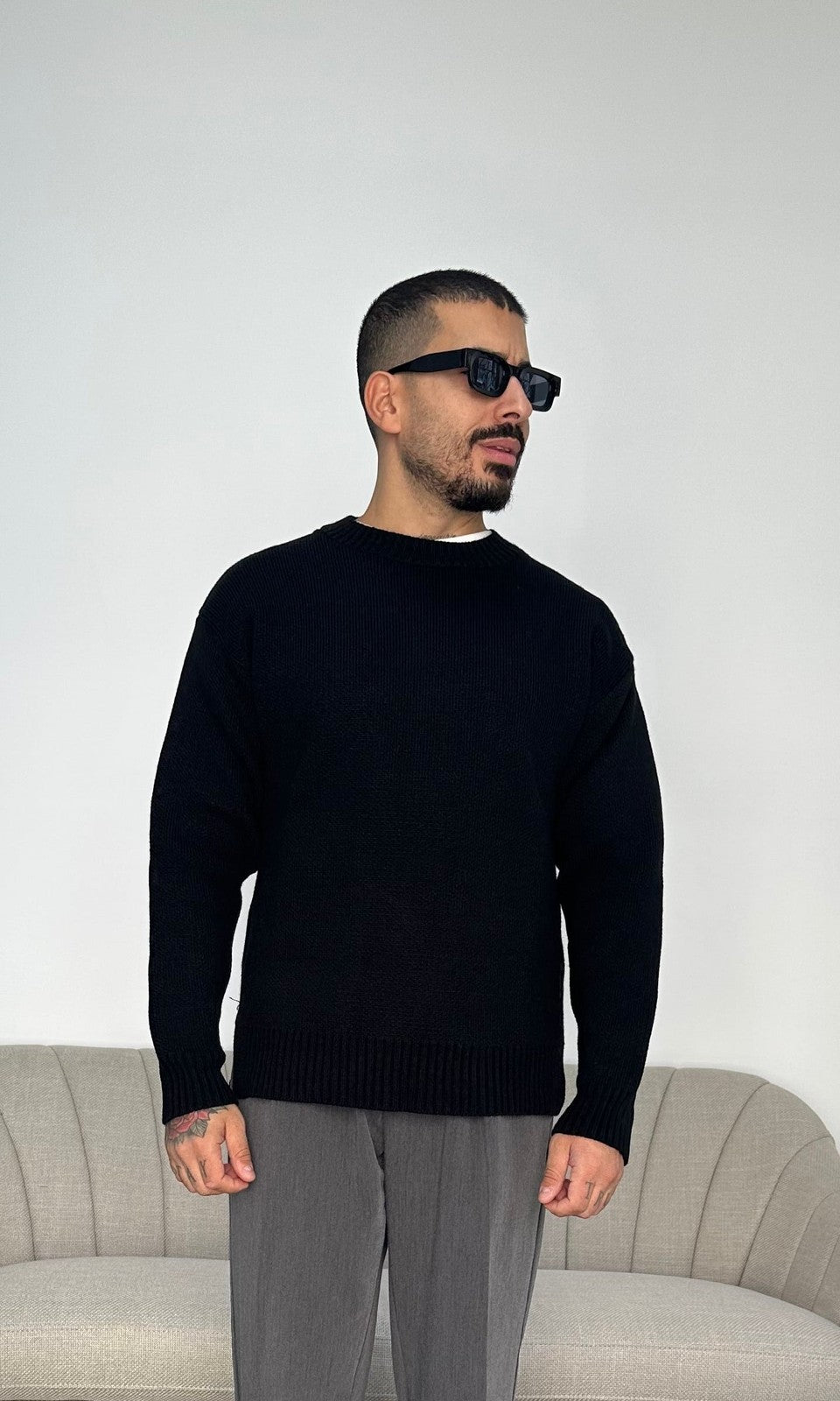 Maglione spacco black