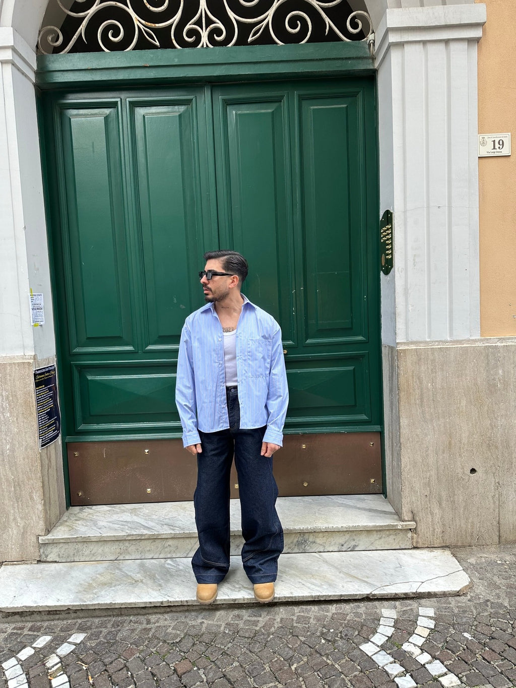 Camicia crop portofino azul Pink All or Nothing