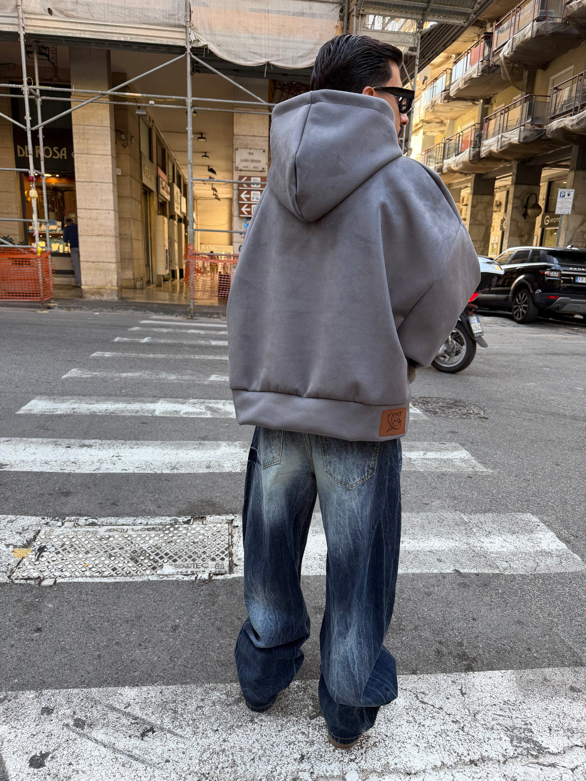 Hoodie scuba/camoscio Grey Present day
