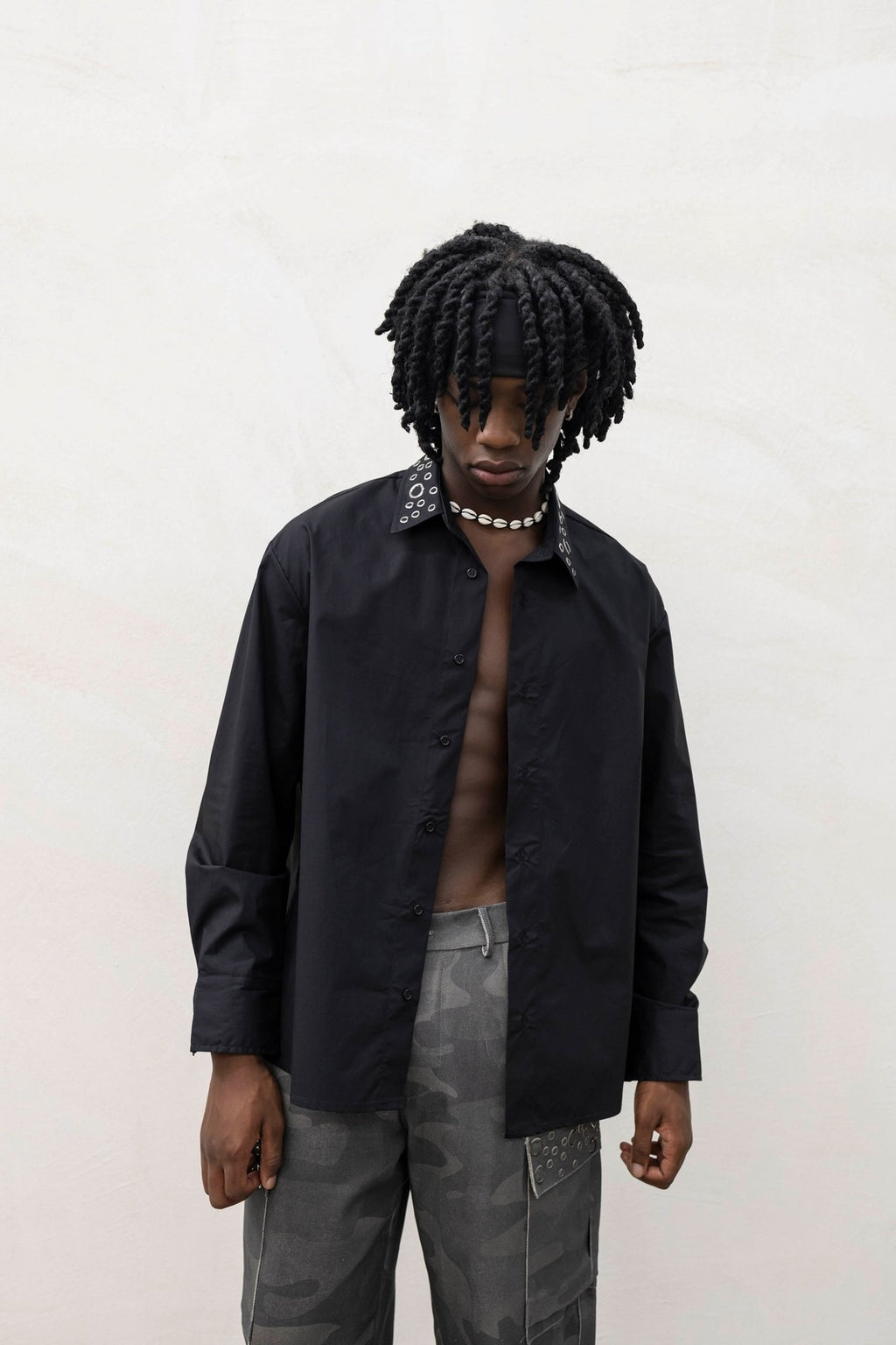 Camicia Over Borchie Black Tokyo