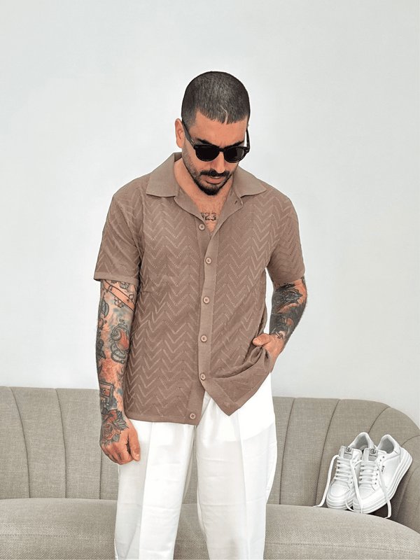 Polo full buttons khaki