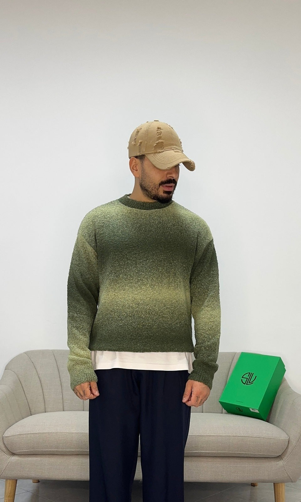 Maglione teddy green