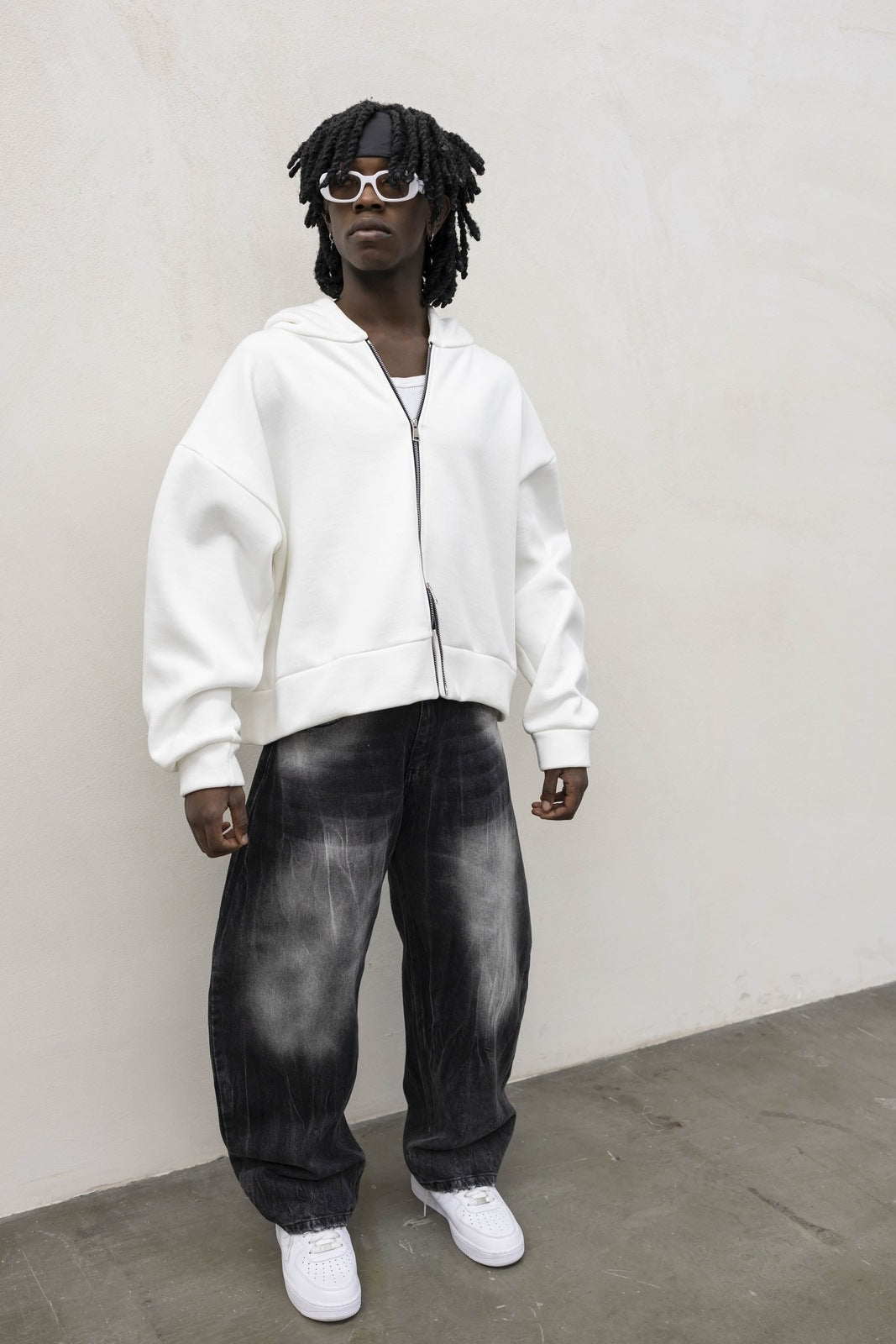 Felpa box zip panna present day