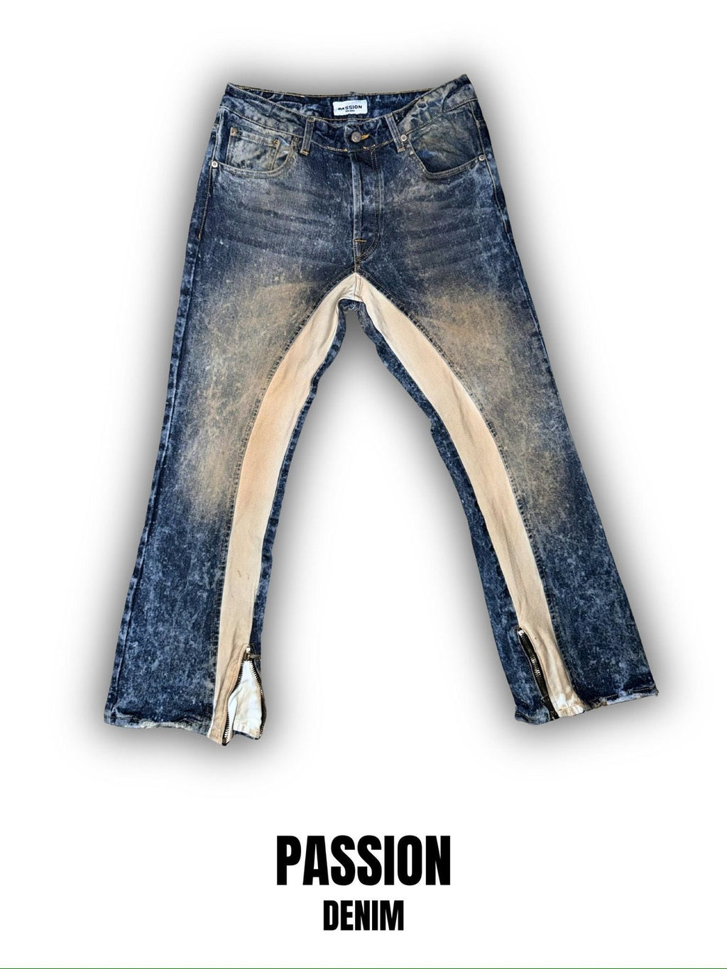 Denim flare full zip contrast passion
