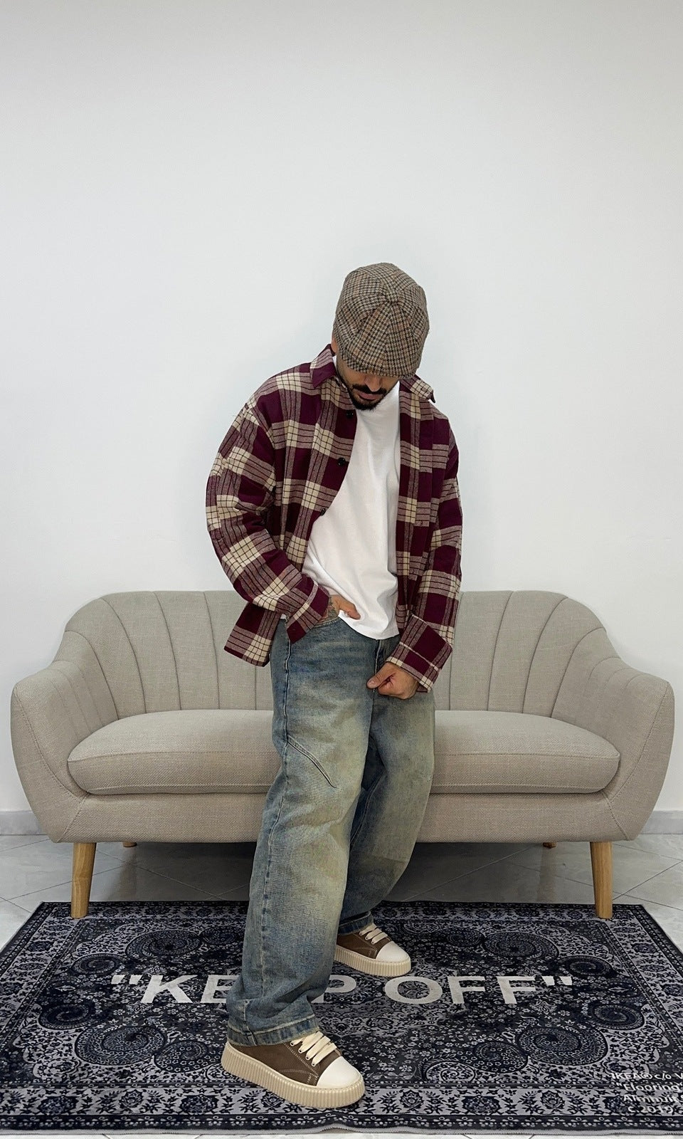 Camicia flanella bordeaux