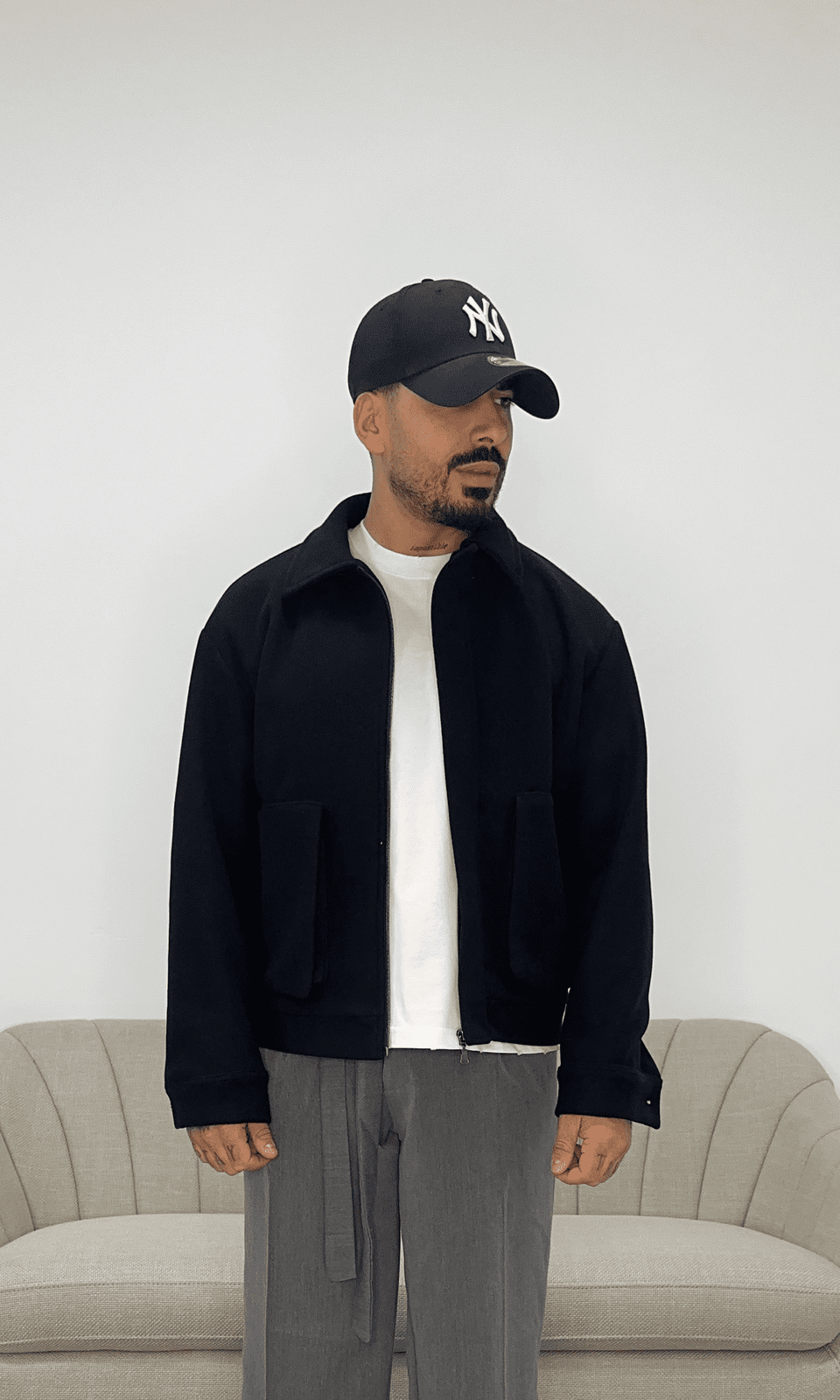 Jacket in panno black