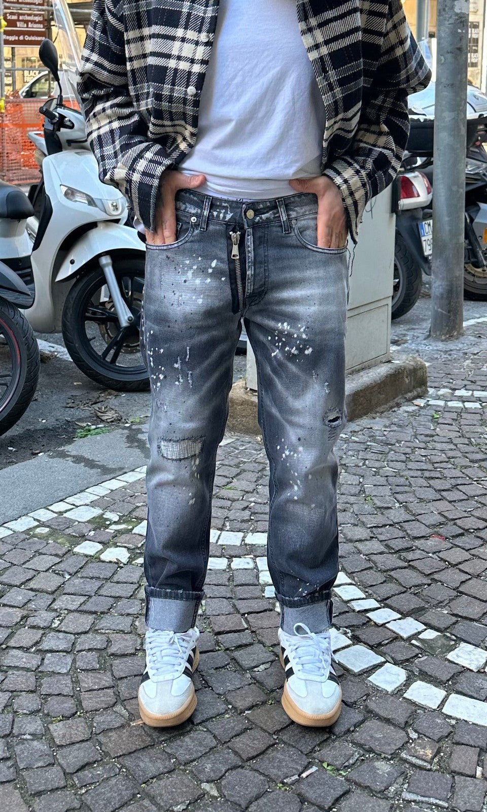 Denim carrot fit D.zip grey passion