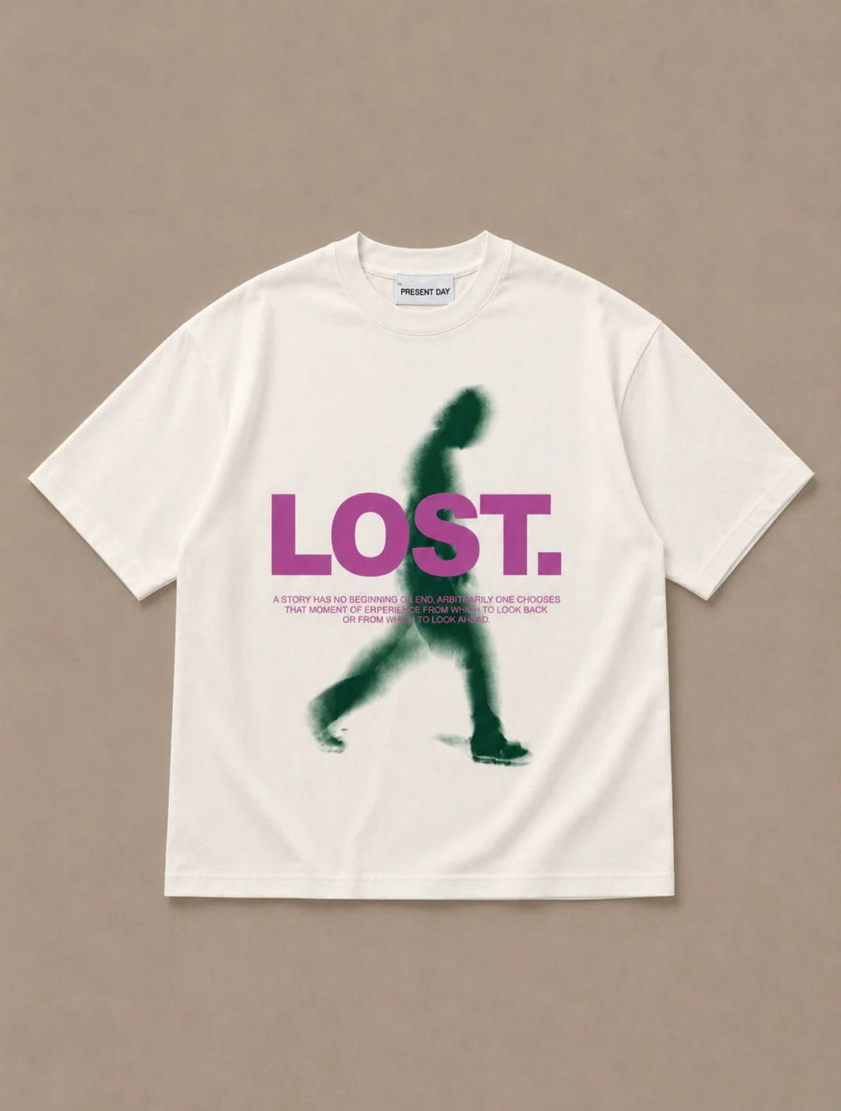 T-shirt lost white Present day