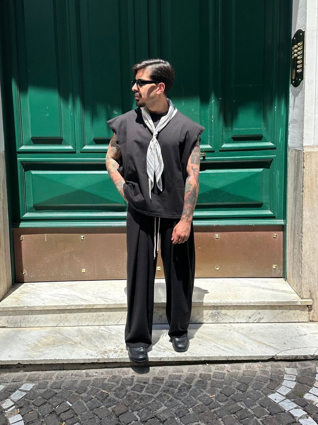 Panta super pence lino black Tokyo