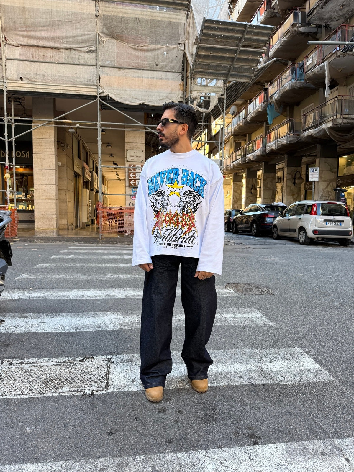 Long sleeve Tiger white