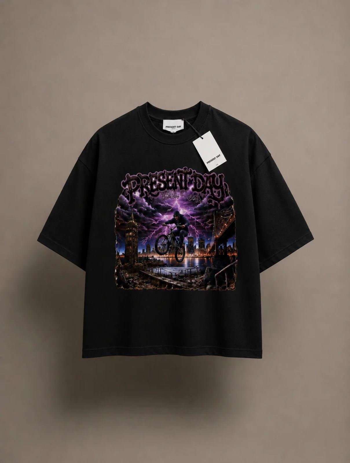 T-shirt crop bike black Present day