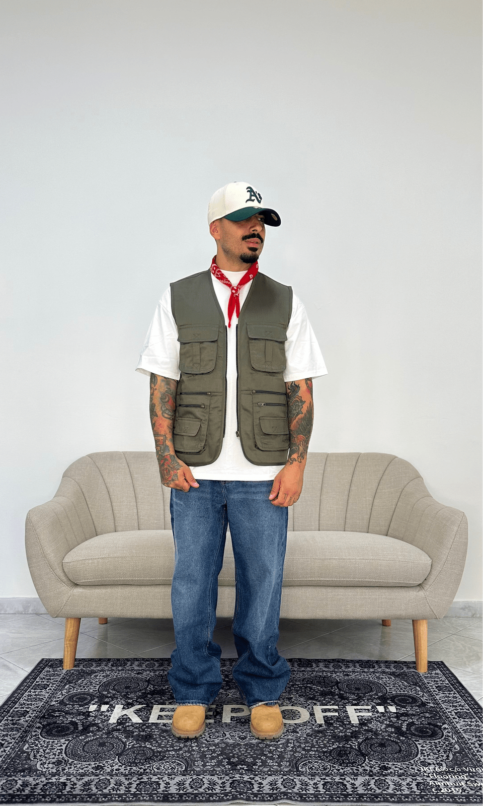 Gilet work military green