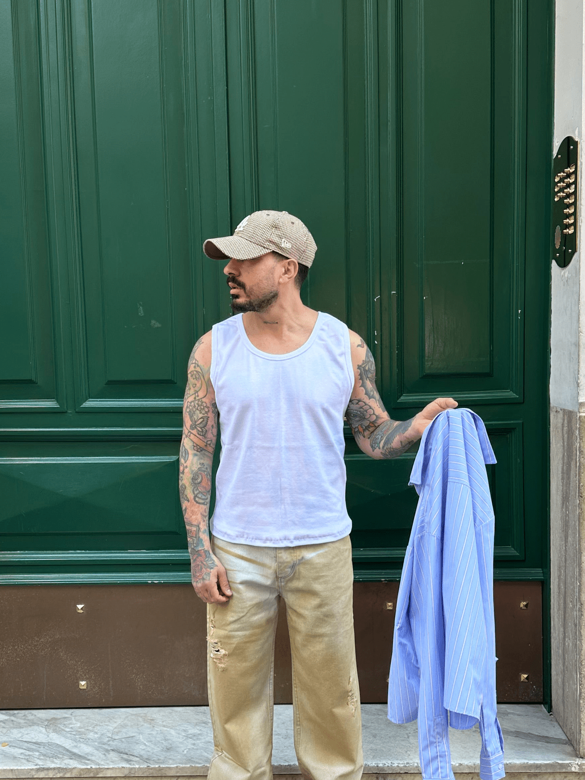 Canotta costine white all or nothing