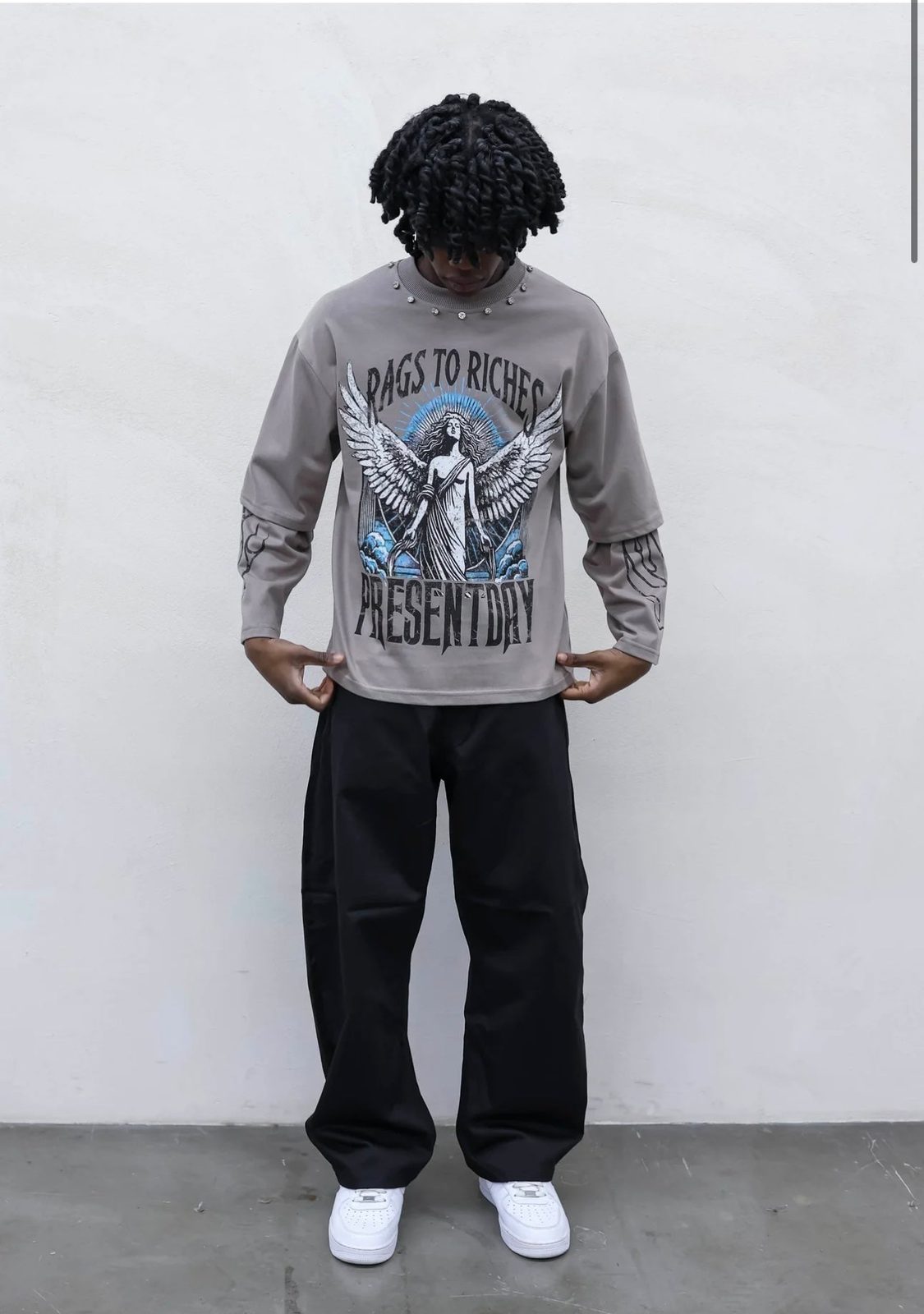 T-shirt long sleeve rags sabbia present day