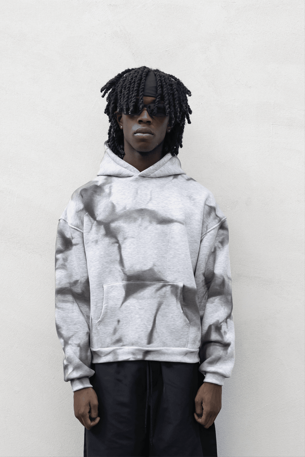 Felpa boxy abstract grigia