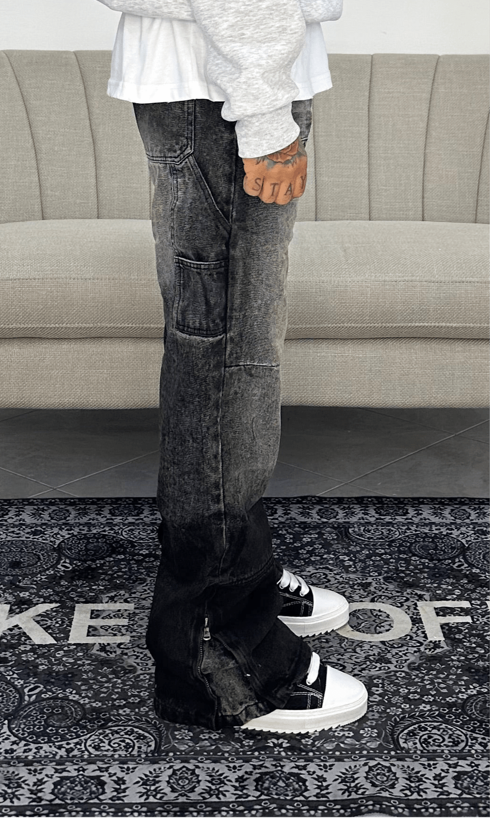 Denim flare carpenter grey