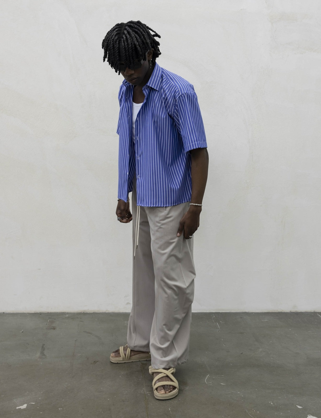 Camicia sartoriale crop blue tokyo
