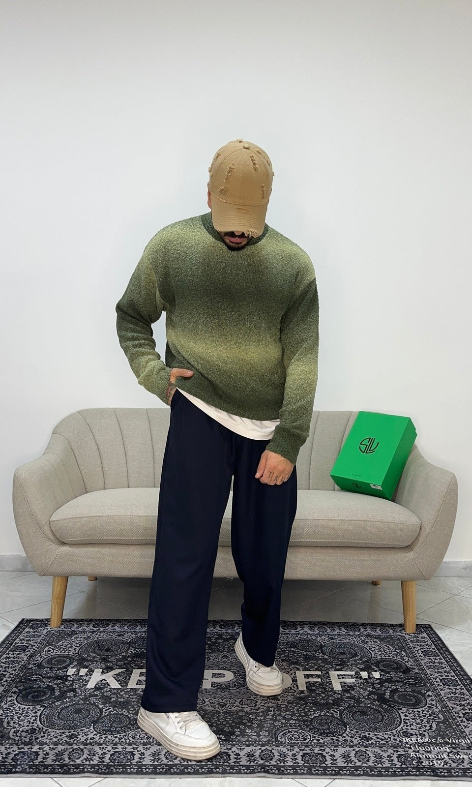 Maglione teddy green