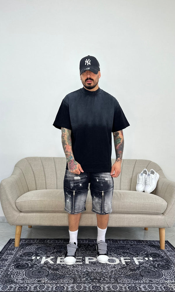 Shorts double zip black