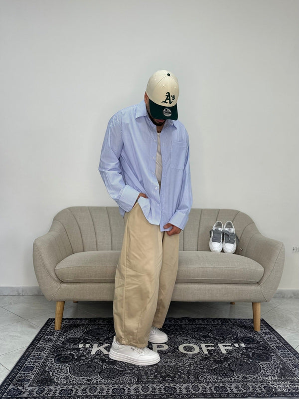 Camicia mille righe Tokyo blu sky
