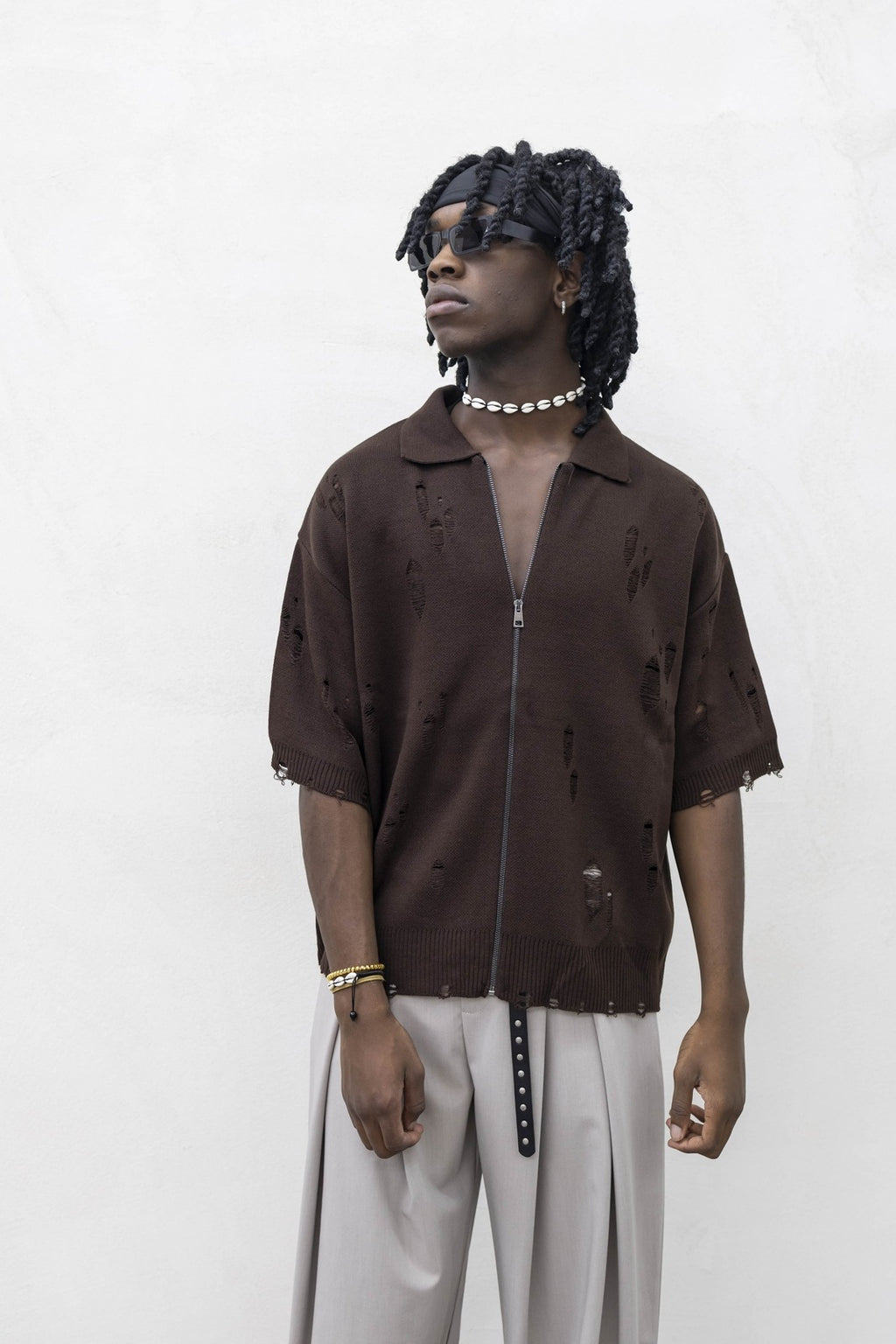 Cardigan Half Broken Brown Tokyo