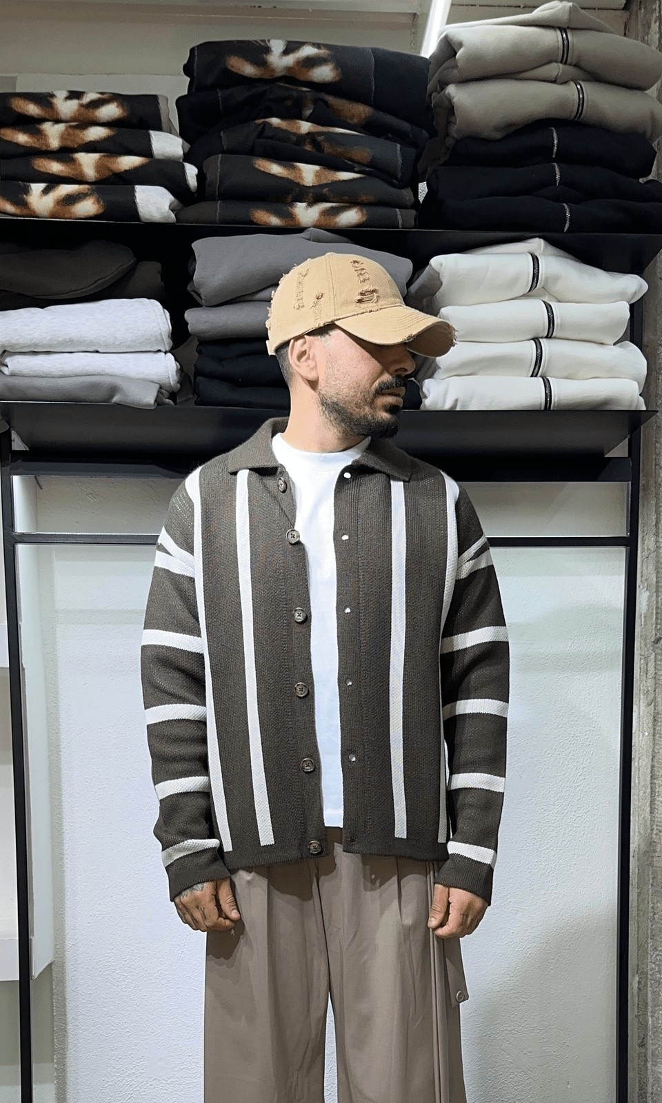 Cardigan plumb brown