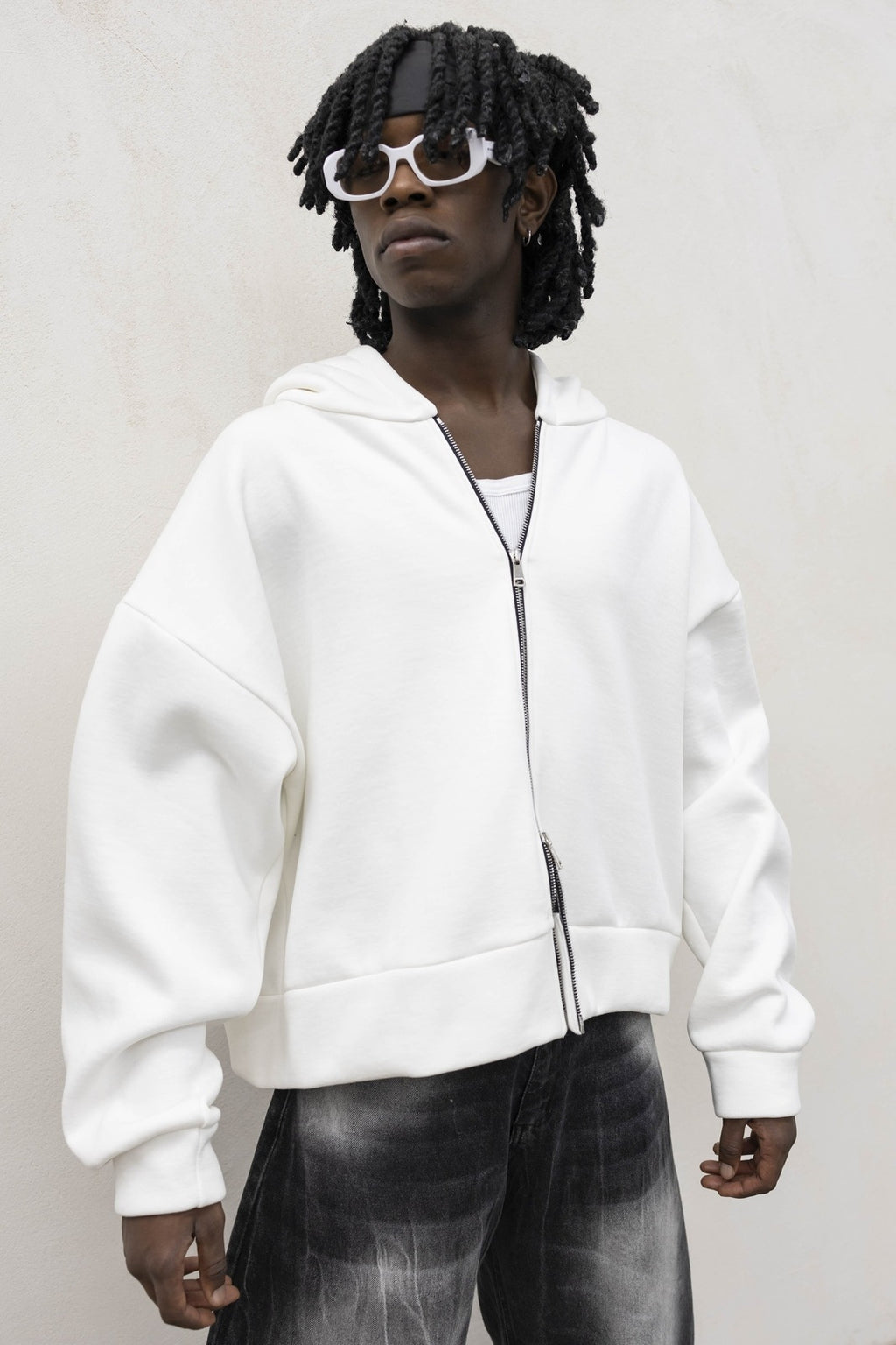 Felpa box zip panna present day