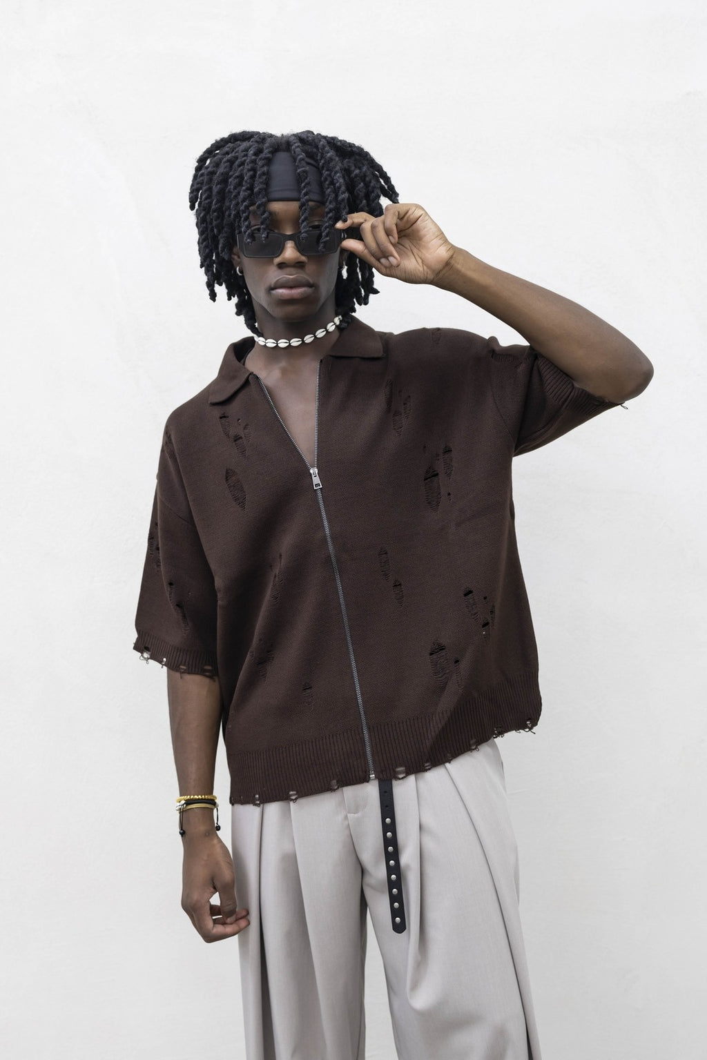 Cardigan Half Broken Brown Tokyo