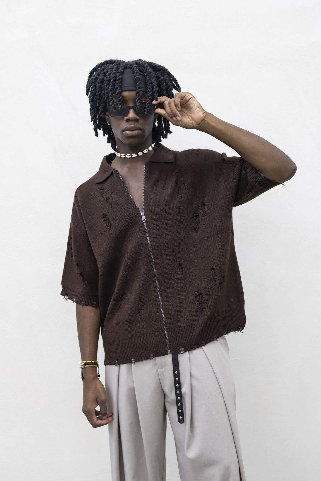 Cardigan Half Broken Brown Tokyo