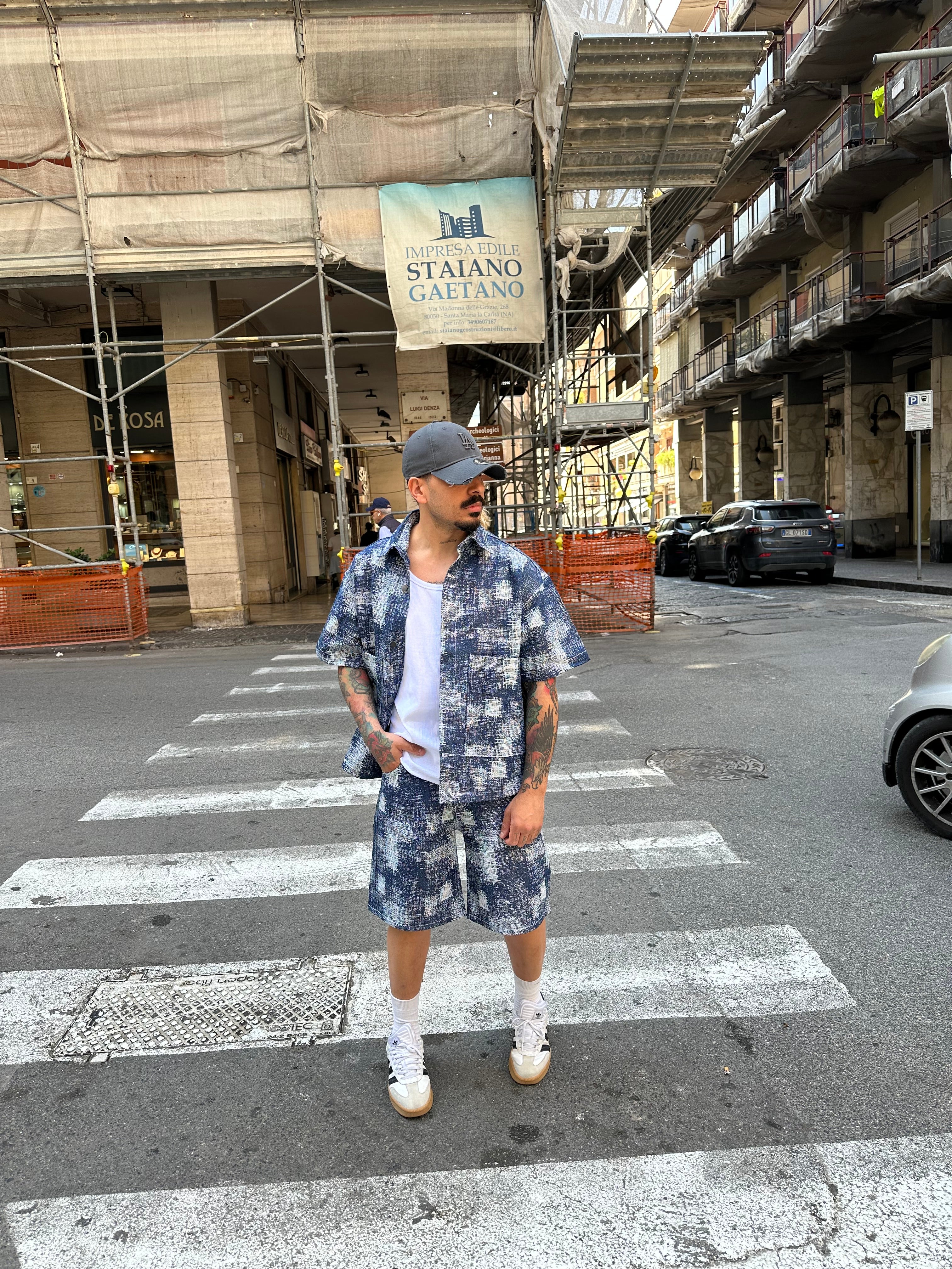 Coordinato denim zip blue passion