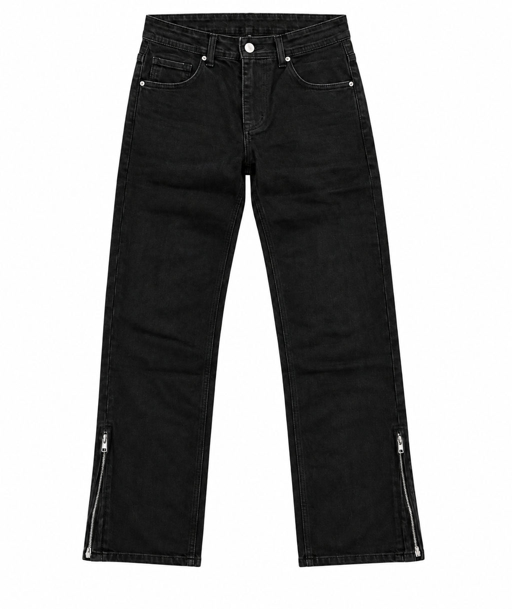 Denim Flare zip black