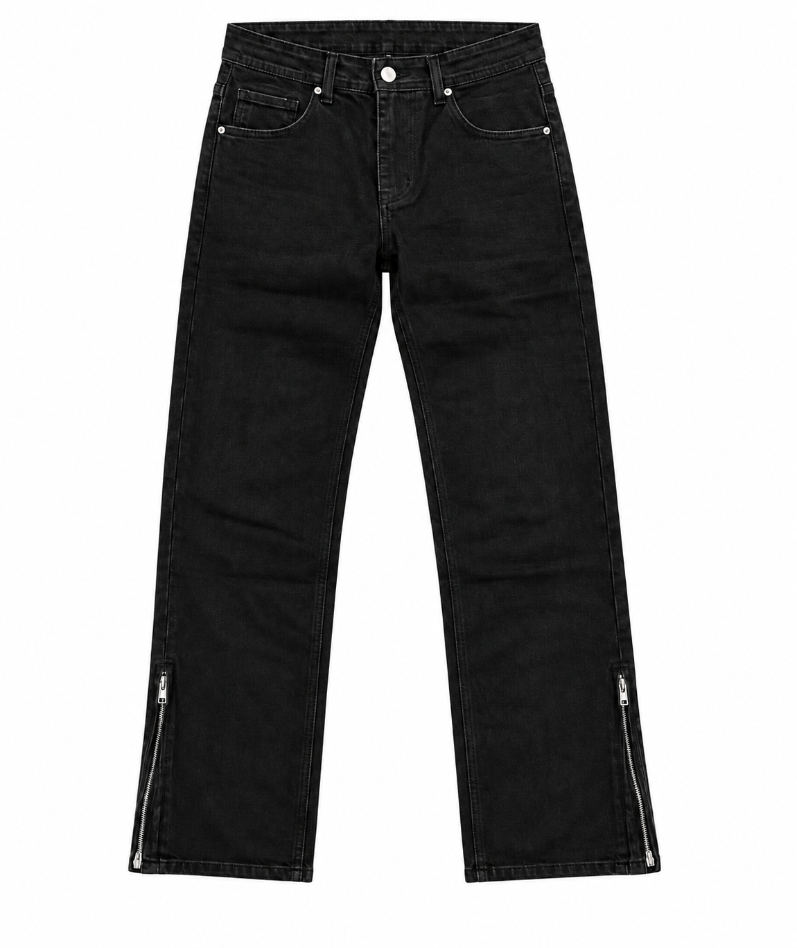 Denim Flare zip black