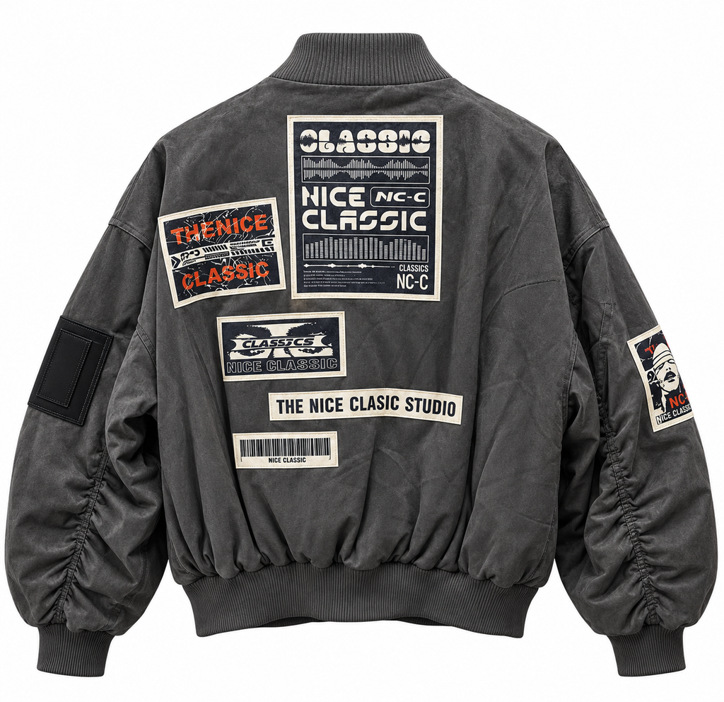 American bomber patch grey