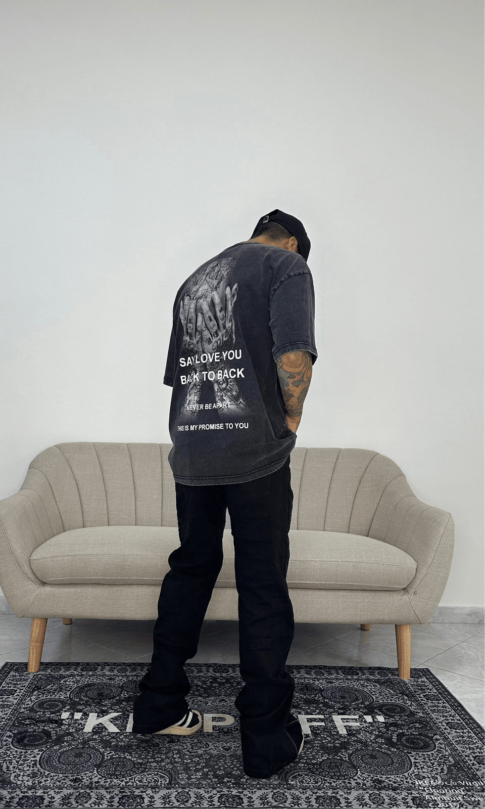 T-shirt back grey wash