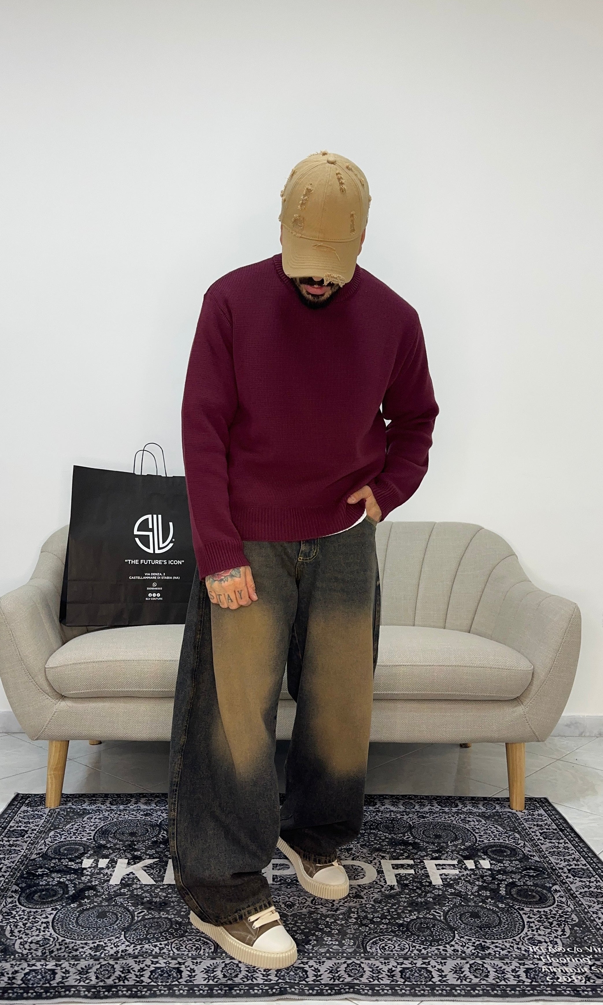 Denim baloon dark blu sand