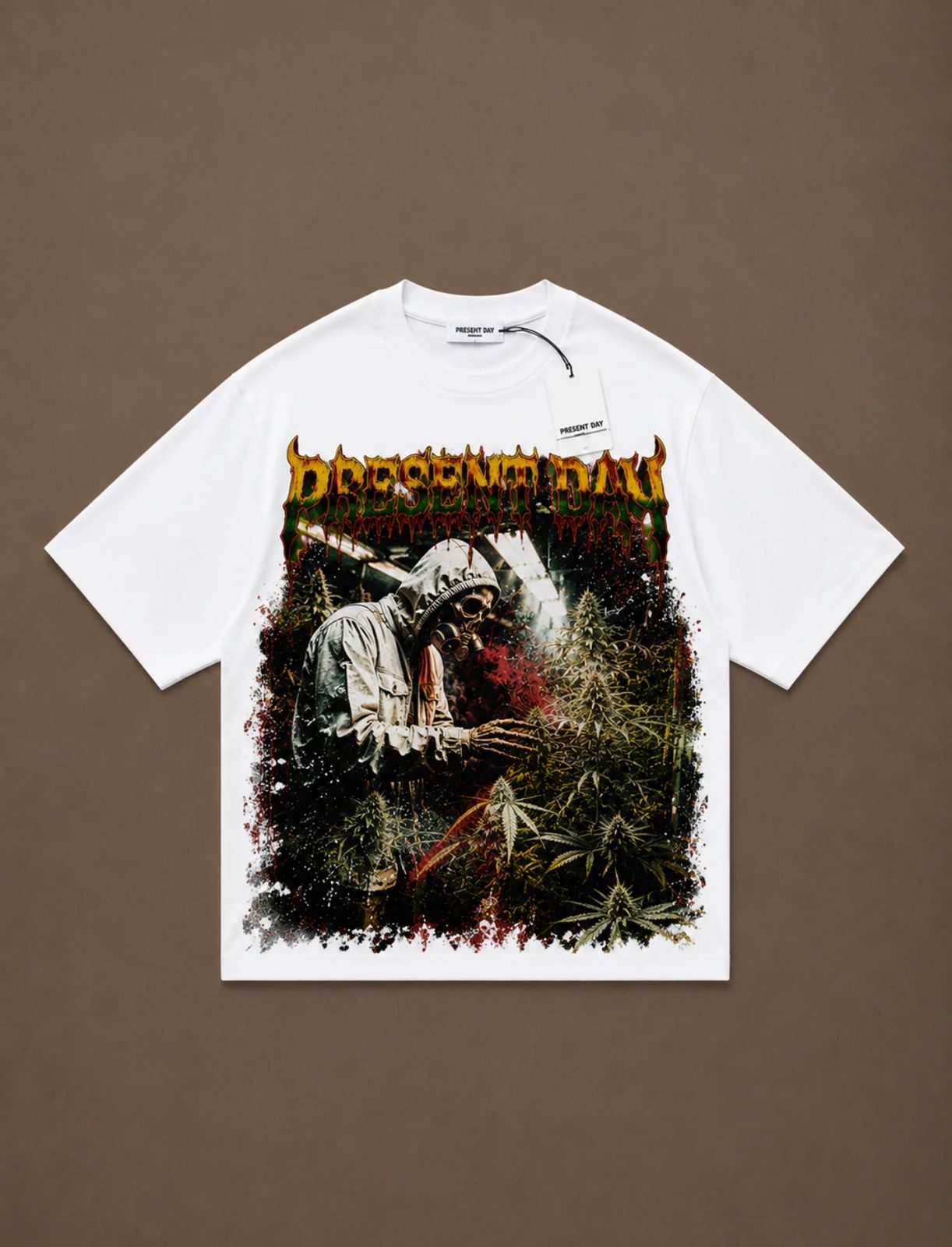 T-shirt over skull white Present day